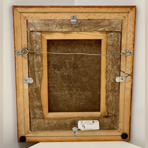 Vintage Birdseye Maple Framed Canvas Oil Painting Rooster Hen Chicks Farmhouse - Picture 15 of 16